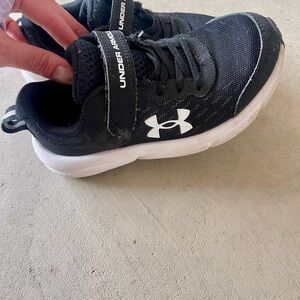 Under Armour Black and White Kids' Hook-and-Loop Sneakers